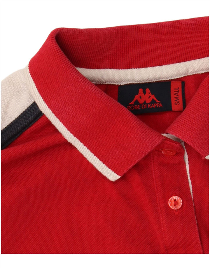 KAPPA Damen Poloshirt UK 10 Small Rot Farbblock