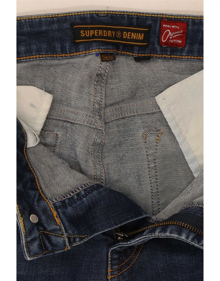 Superdry Herren Slim Jeans W34 L32 Blaue Baumwolle