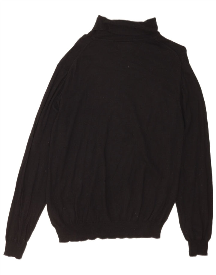 Marks & Spencer Rollkragenpullover für Herren, groß, aus schwarzer Baumwolle