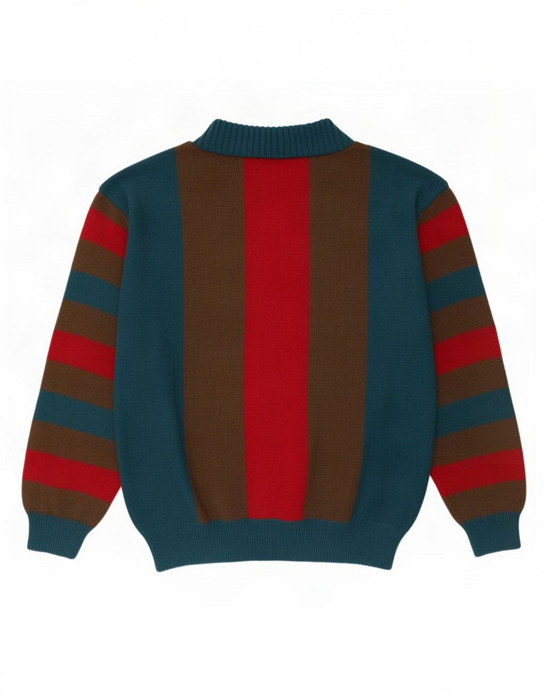Vintage Herren Rollkragenpullover Pullover Mittelblau gestreift aus Acryl