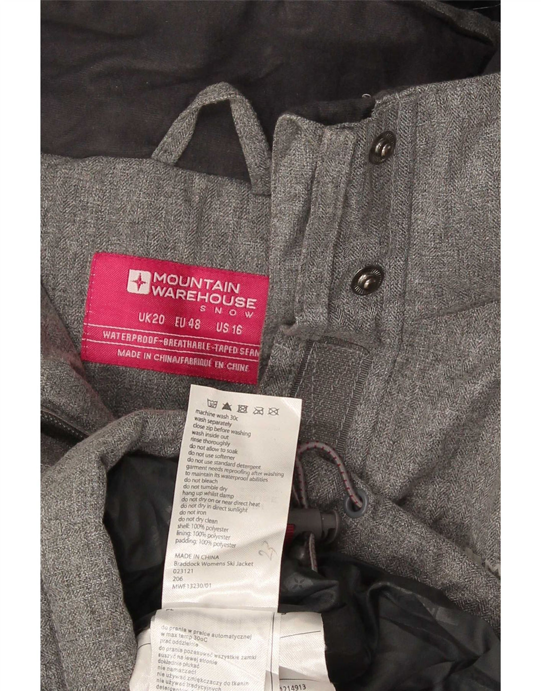 Mountain Warehouse Damen-Windbreakerjacke mit Kapuze, UK 20 2XL, Grau