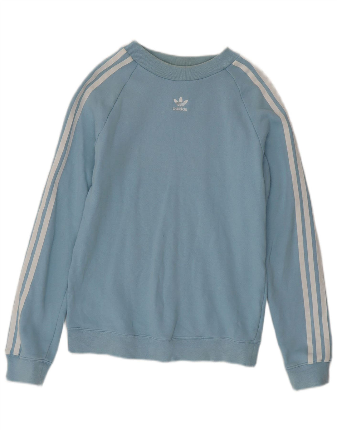 Adidas Damen Sweatshirt Pullover UK 10 Small Blaue Baumwolle