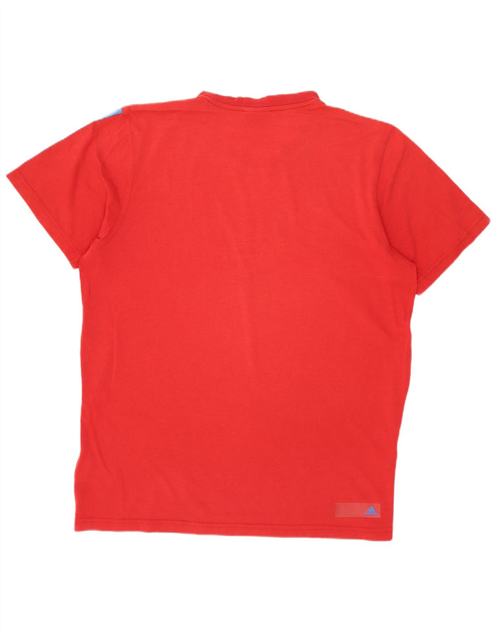 Adidas Herren Grafik-T-Shirt aus mittelroter Baumwolle