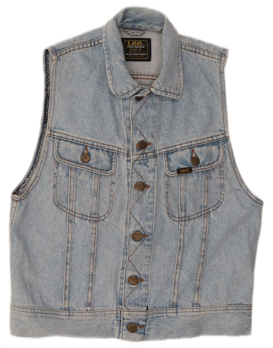 Lee Herren Jeansweste UK 36 Small Blau Baumwolle