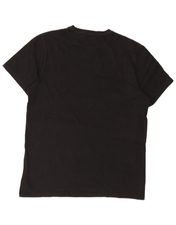 ELLESSE Herren T-Shirt Top Medium Schwarz Baumwolle