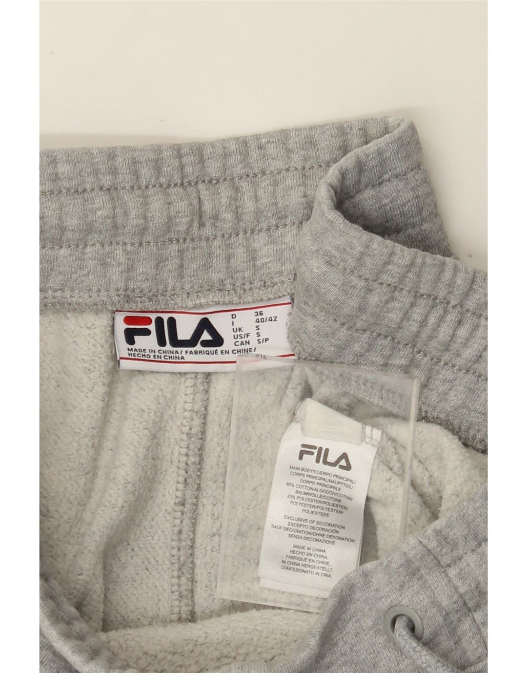 FILA Damen Trainingshose Jogger UK 10 Small Grau Baumwolle