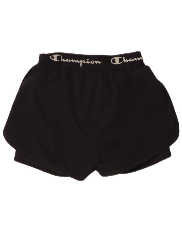Champion Damen Graphic Sport Shorts UK 18 XL Schwarz Polyester