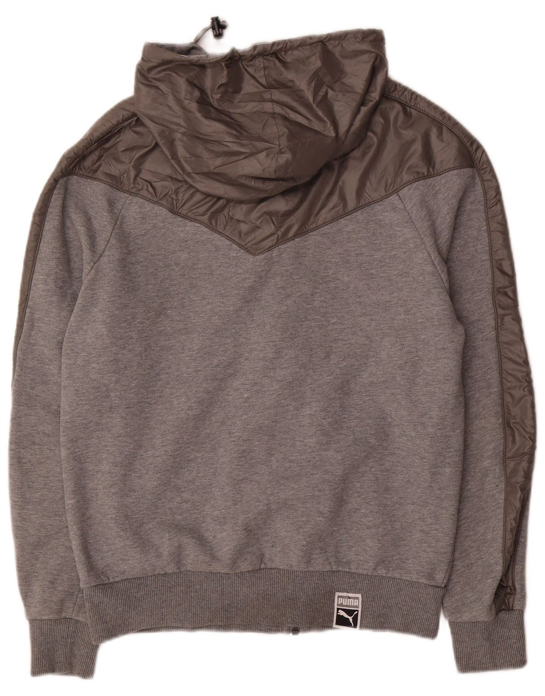 Puma Herren-Kapuzenpullover mit Reißverschluss, klein, graue Baumwolle