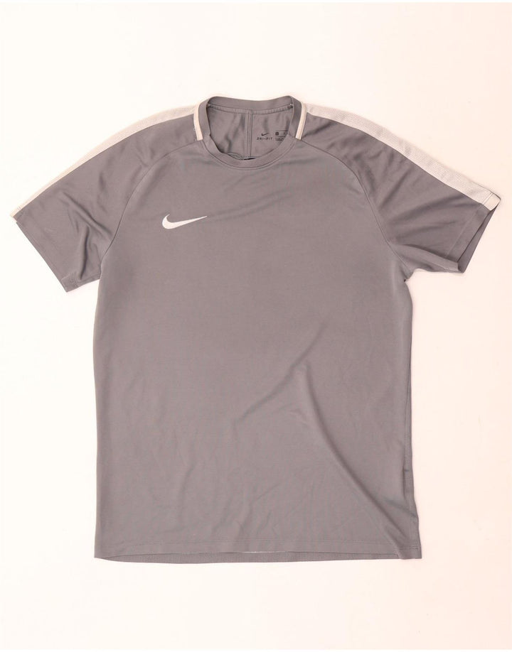 Nike Herren Dri Fit T-Shirt-Oberteil, großes graues Farbblock-Polyester