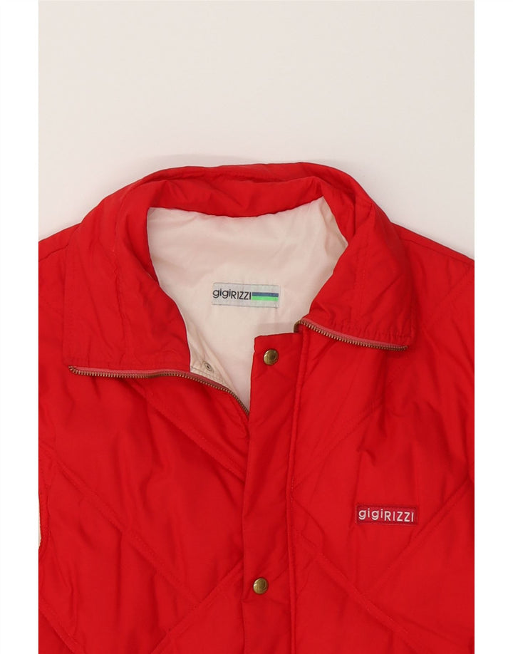 GIGI RIZZI Mens Padded Gilet UK 38 Medium Red Vintage Gigi Rizzi and Second-Hand Gigi Rizzi from Messina Hembry 