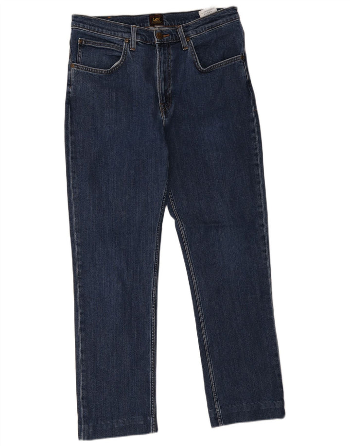 Lee Herren Brooklyn Straight Jeans W34 L29 Blaue Baumwolle