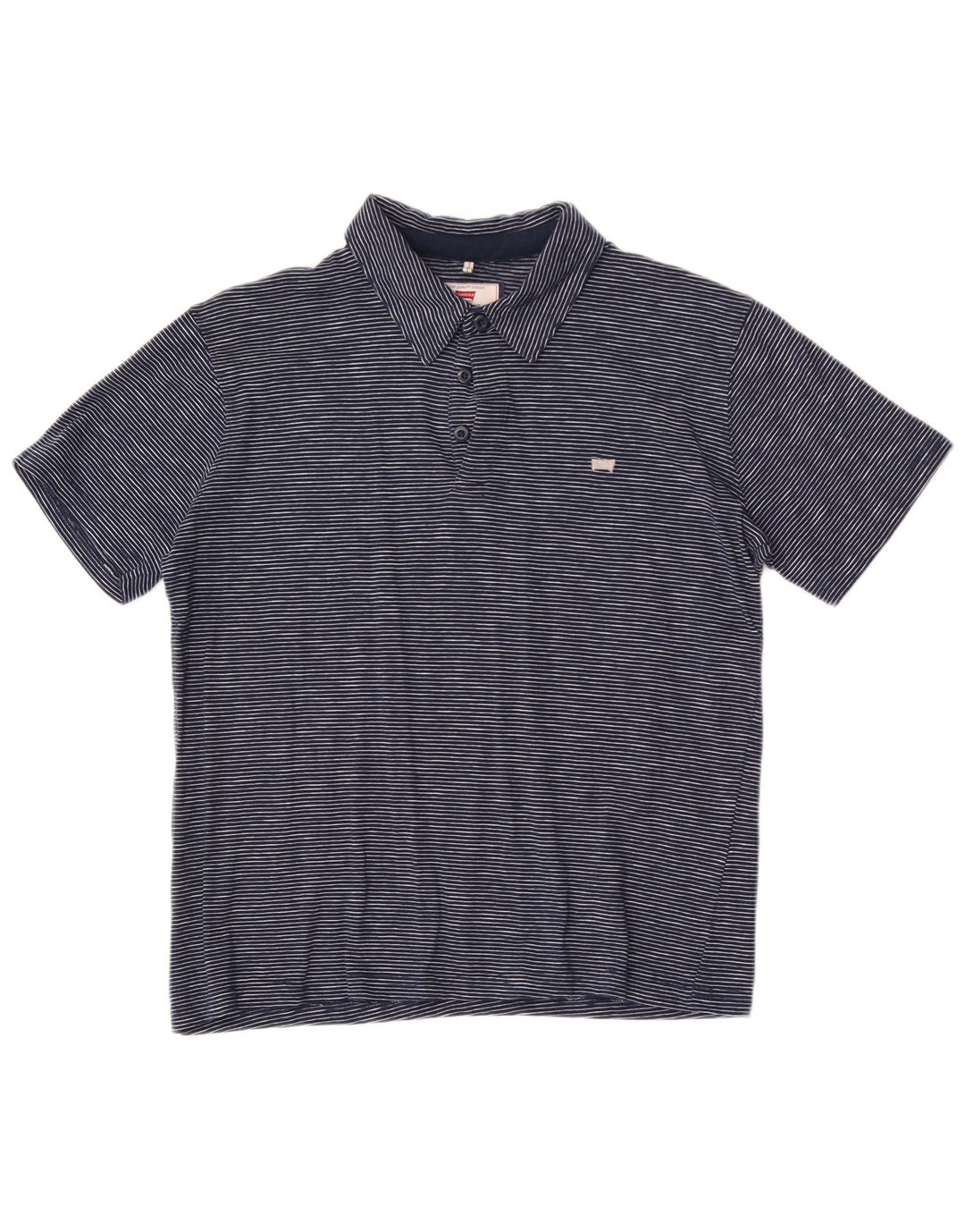 Carrera Herren-Poloshirt, klein, marineblau, Nadelstreifen
