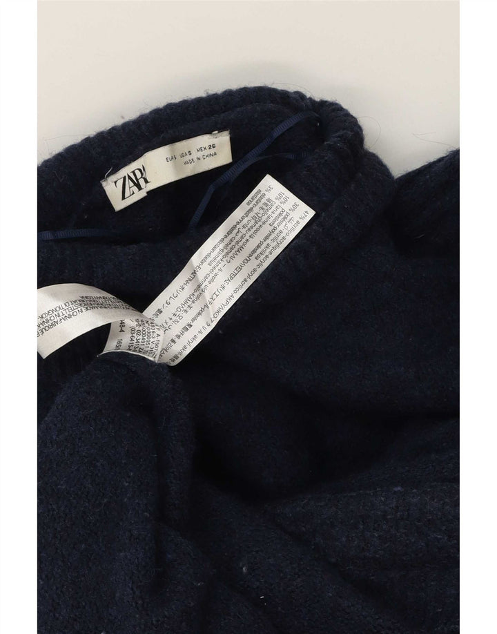 Marks & Spencer Langer Rollkragenpullover für Damen, Gr. 10, Größe S, Marineblau B