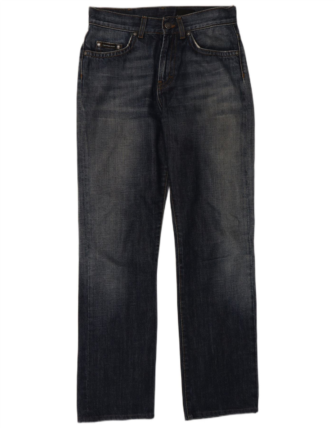 Calvin Klein Herren Straight Jeans W28 L30 Blaue Baumwolle
