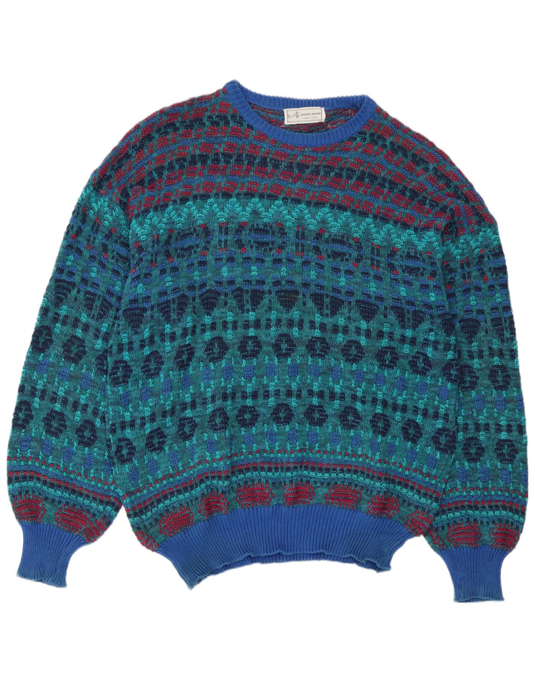 Rantonio Rubino Herren-Pullover mit U-Boot-Ausschnitt IT 54 XL Mehrfarbig