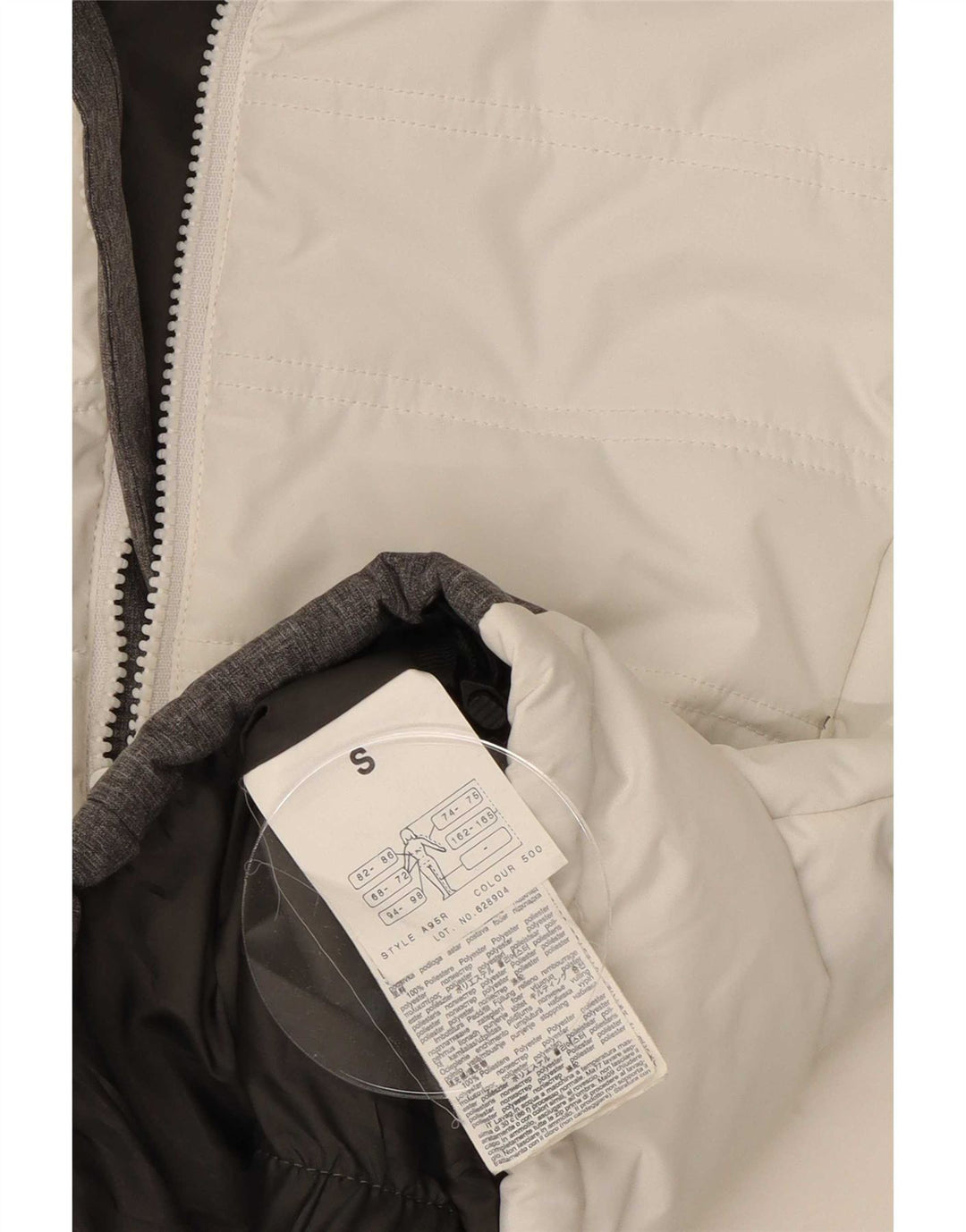 Brugi Damen-Skijacke mit Kapuze, UK 10, Größe S, Weiß, Colourblock-Polyester
