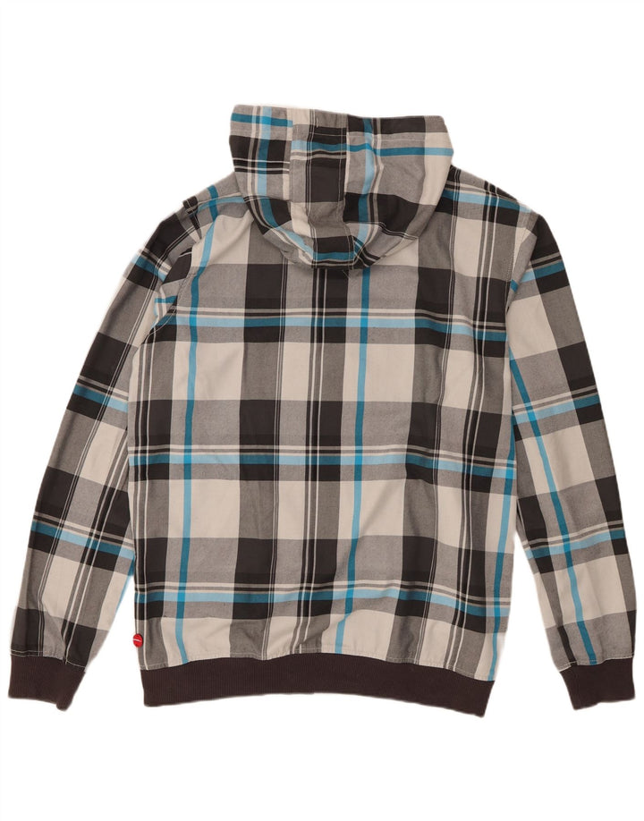 O'Neill Herren-Bomberjacke mit Kapuze, UK 44 2XL, grau kariertes Polyester