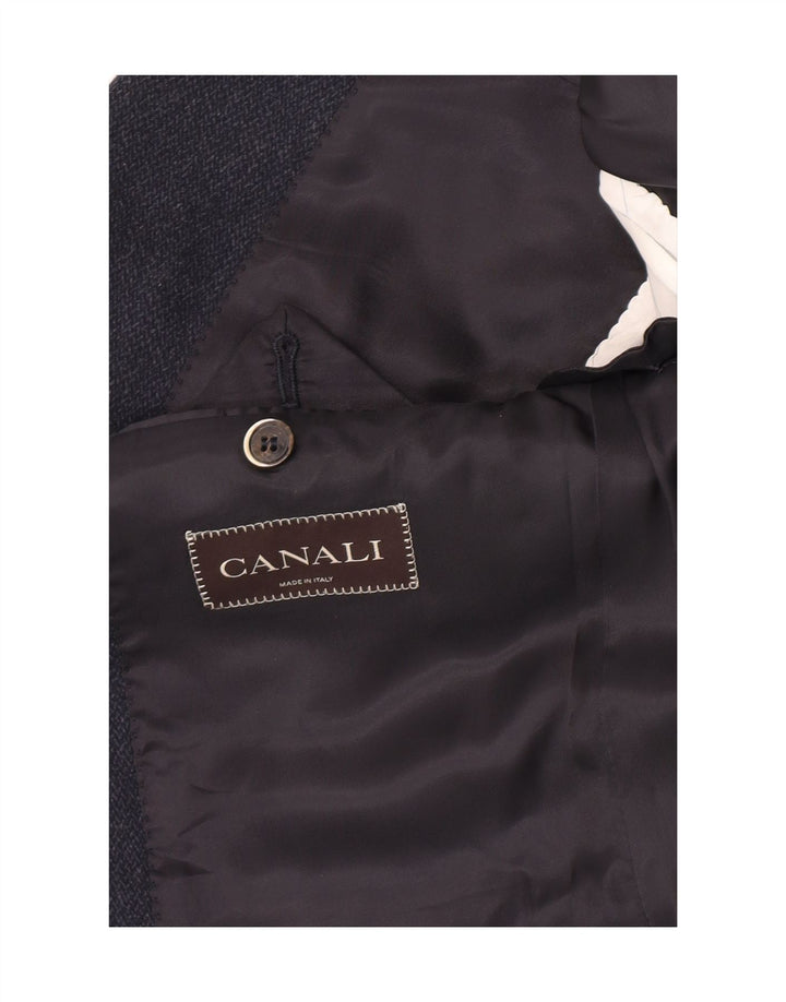 Canali Herren-Blazer mit 2 Knöpfen, IT 50, große marineblaue Wolle