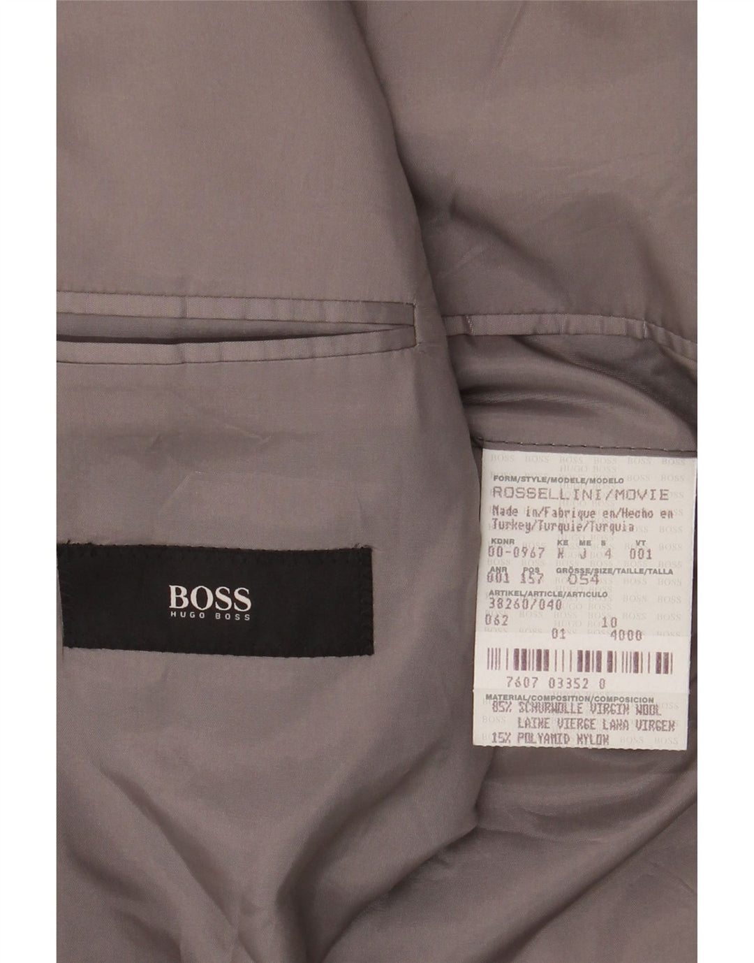 HUGO BOSS Herren 3-Knopf-Blazerjacke EU 54 2XL Schwarzer Nadelstreifen
