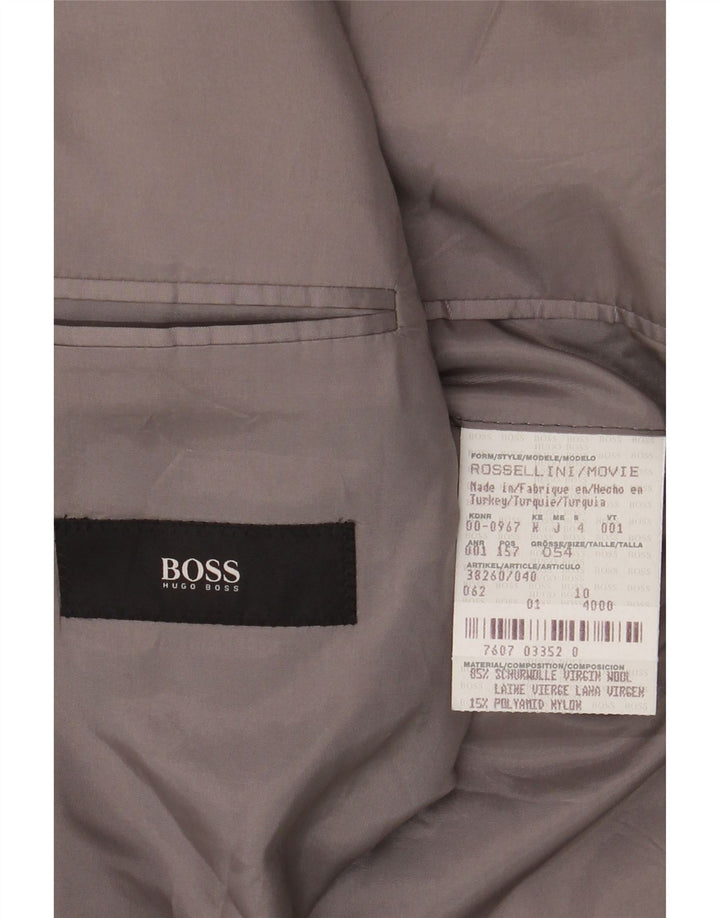 HUGO BOSS Herren 3-Knopf-Blazerjacke EU 54 2XL Schwarzer Nadelstreifen