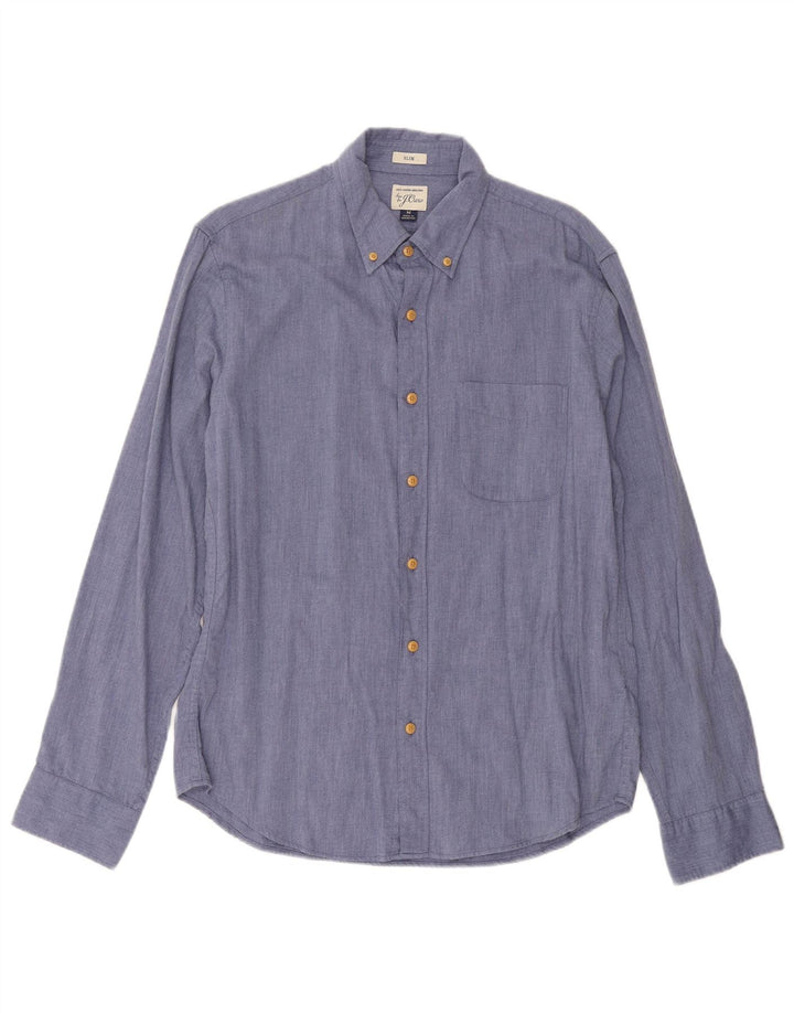 J. CREW Herren-Slim-Fit-Hemd aus mittelblauer Baumwolle