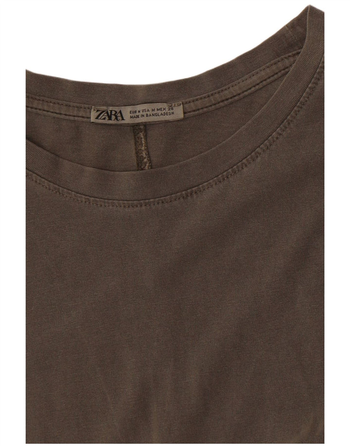 Zara Damen T-Shirt-Kleid UK 14 Mittelgrau