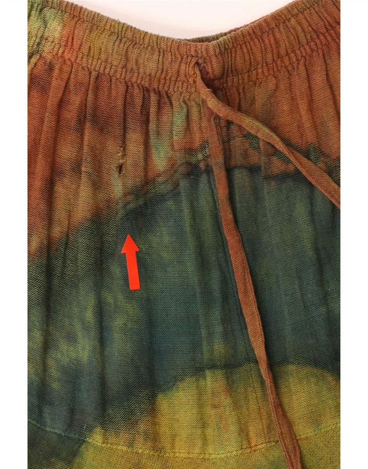Vintage Damen Haremshose Groß W34 L27 Mehrfarbige Batik-Baumwolle