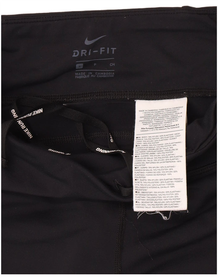 Nike Damen Oregon Graphic Leggings UK 8 Small Schwarzes Nylon