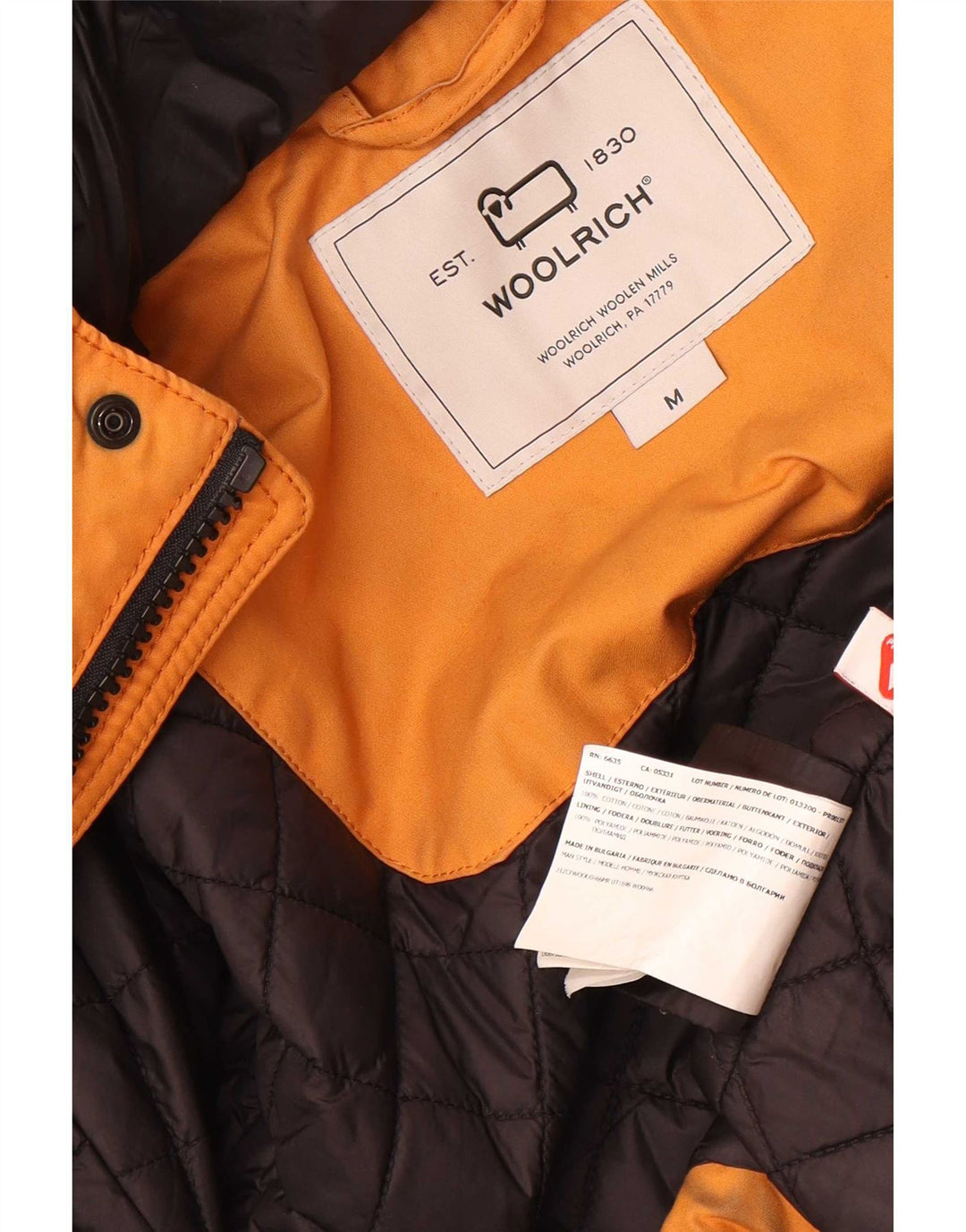 Woolrich Herren-Utility-Jacke mit Kapuze, UK 38, mittelorange Baumwolle
