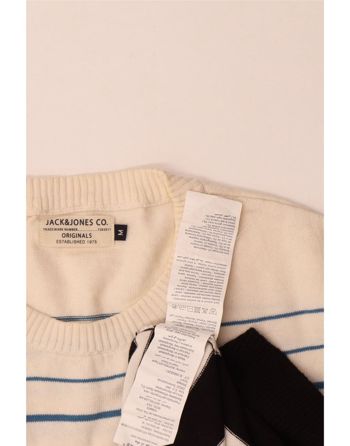 Jack & Jones Herren-Pullover mit Rundhalsausschnitt, Mittelschwarz, Colourblock-Baumwolle