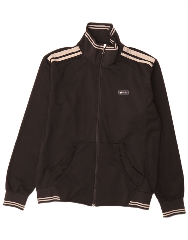 Asics Herren-Trainingsanzug mit normaler Passform, Top-Jacke, Mittelschwarz, Farbblock-Sport