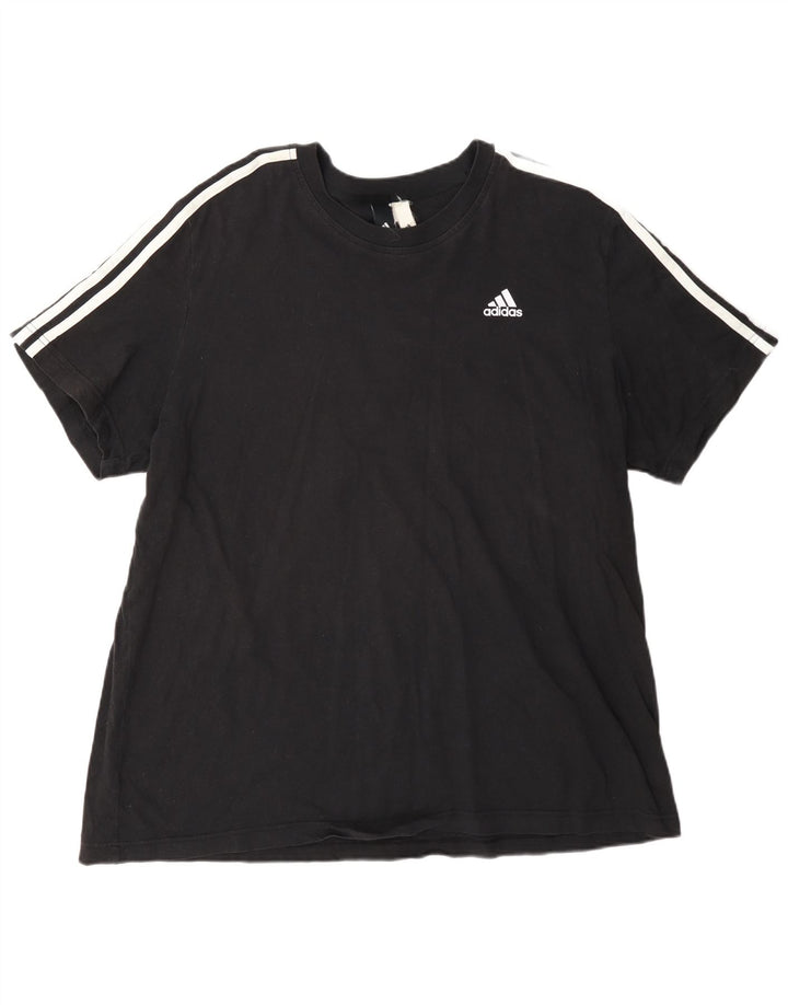 Adidas Herren T-Shirt Top 2XL Schwarz Baumwolle
