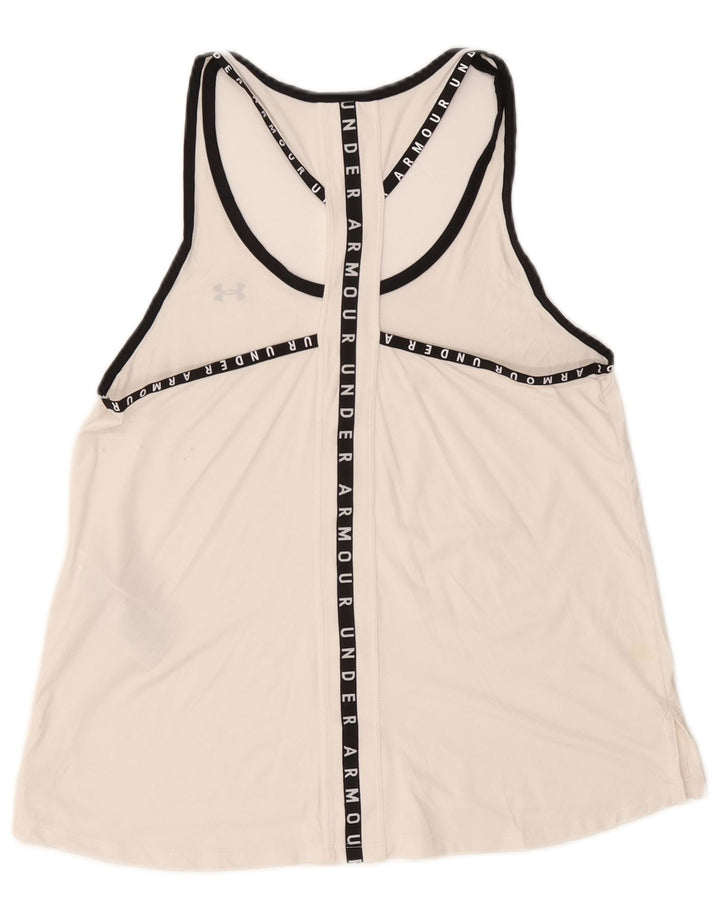 Under Armour Damen Heat Gear Grafik-Weste-Oberteil UK 12 Mittelweißes Polyester