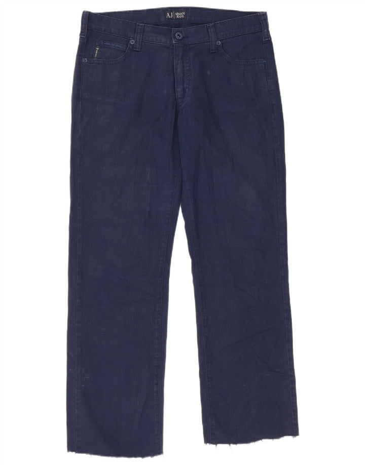 Armani Damen Straight Jeans W29 L27 Marineblaue Baumwolle