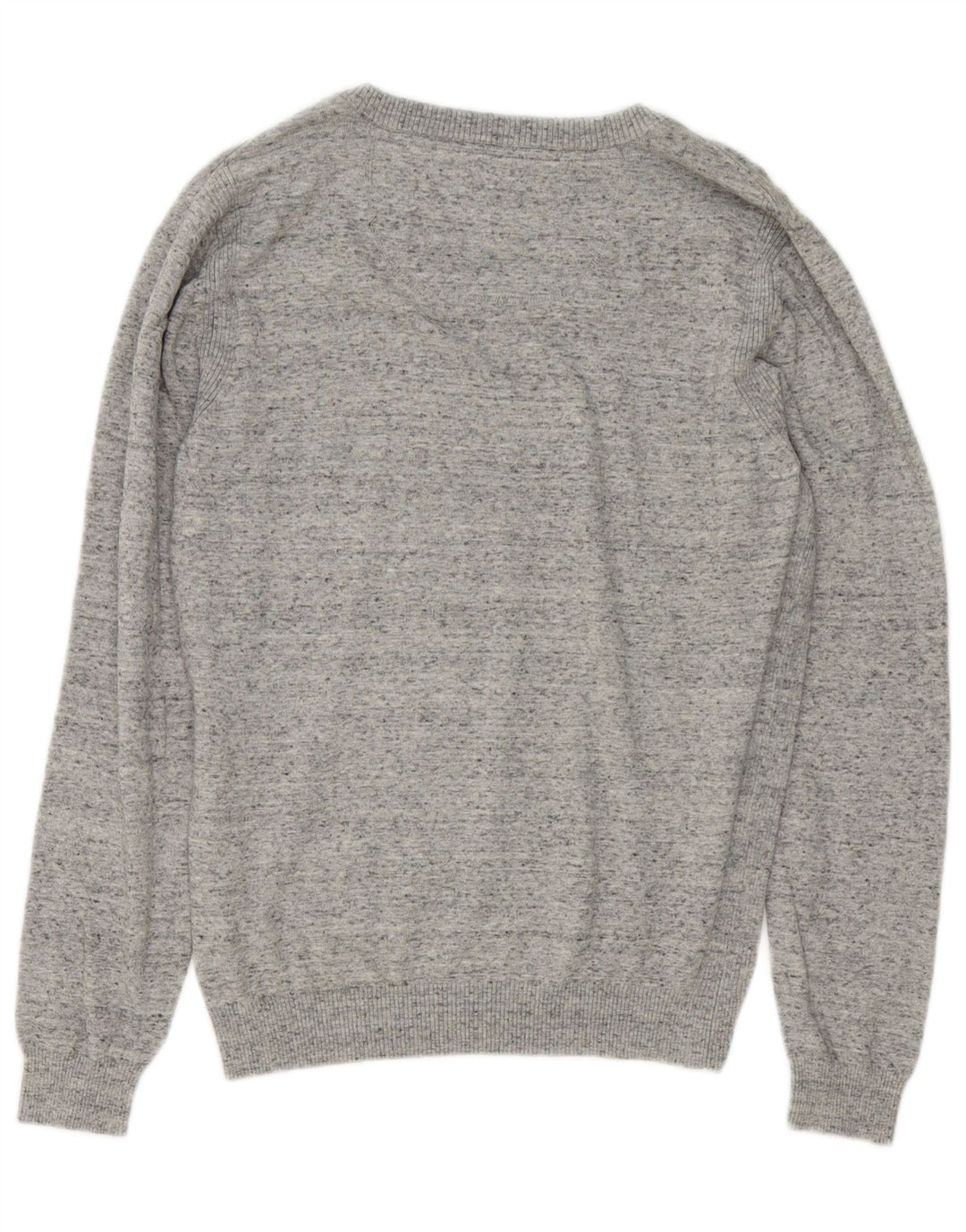 Diesel Herren-Pullover mit V-Ausschnitt, klein, grau gefleckte Baumwolle