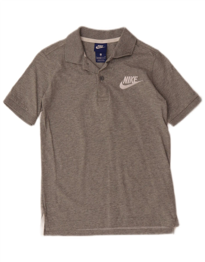 Nike Poloshirt für Jungen, 8–9 Jahre, Größe S, grau gefleckte Baumwolle