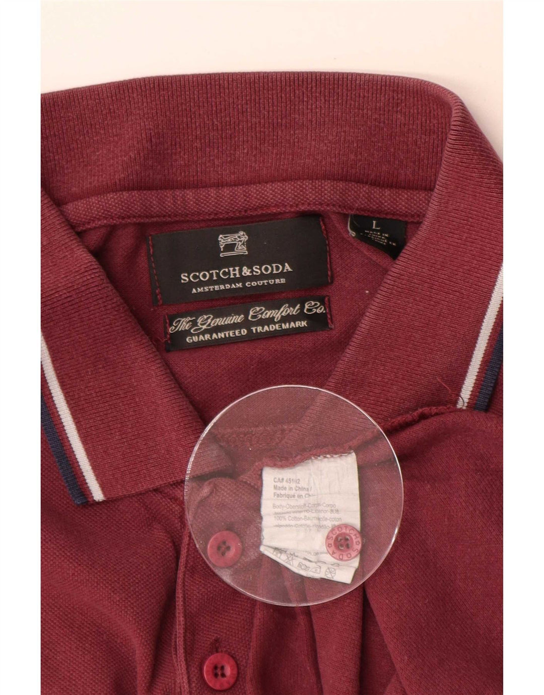 Scotch & Soda Herren-Poloshirt, groß, rot gestreift, Baumwolle