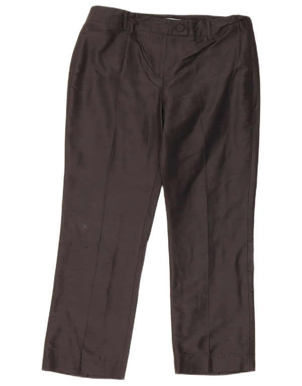 Gerade geschnittene Damenhose von Marella, UK 12, M, W30, L25, schwarze Seide