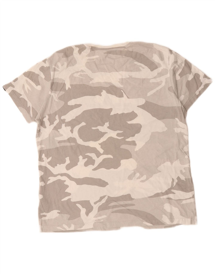 Alpha Industries Herren Grafik-T-Shirt-Oberteil aus mittelgrauer Camouflage-Baumwolle