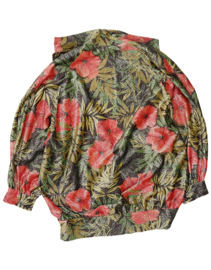 Puszta Damen-Cardigan-Oberteil mit 3/4-Ärmeln, EU 40, mittelgroß, mehrfarbig, Blumenmuster