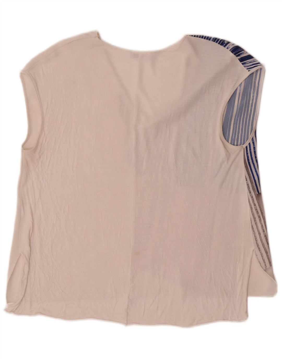Ärmelloses Blusenoberteil für Damen von Zara, UK-Größe 44, Mittelweiß, Farbblock