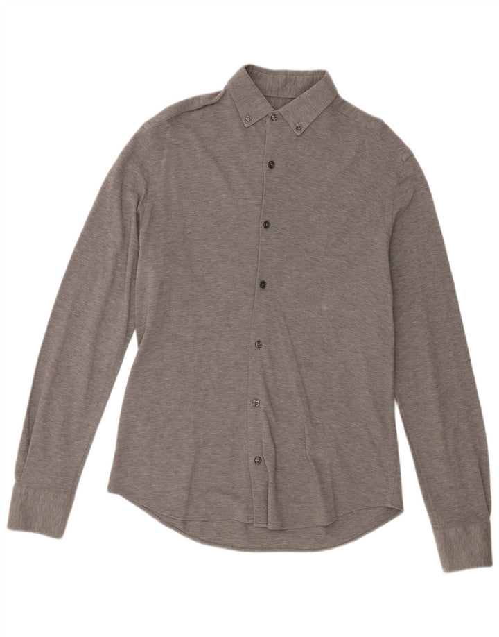 Massimo Dutti Herrenhemd Mittelgrau meliert