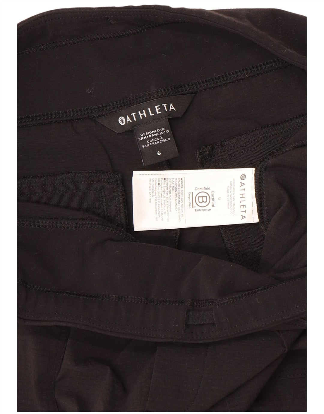 Athleta Damen Sportshorts US 6 Medium Schwarz Nylon