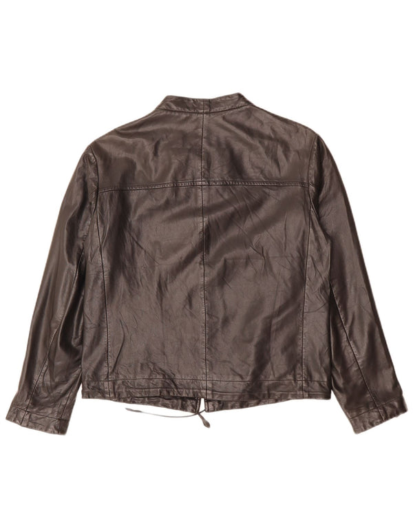 Rene Lezard Damen Lederjacke UK 10 Small Schwarzes Leder