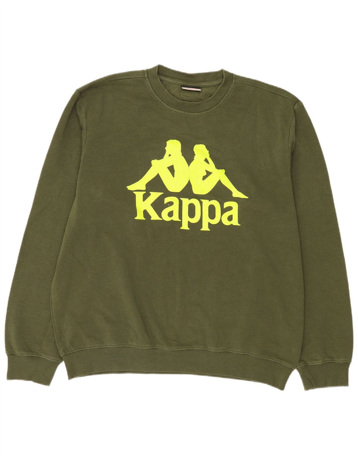 Kappa Herren Graphic Sweatshirt Pullover 2XL Khaki Baumwolle