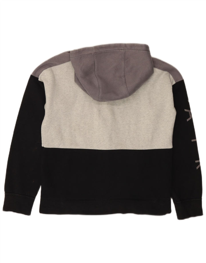 NIKE Boys Air Graphic Zip Hoodie Sweater 13–14 Jahre XL Schwarzer Farbblock