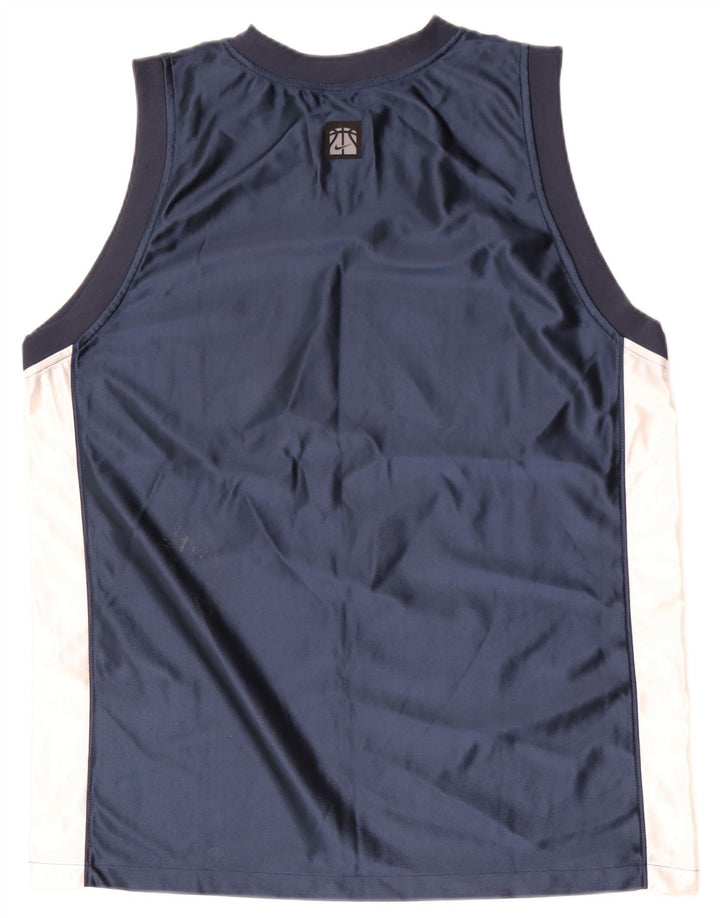 NIKE Herren-Trägershirt UK 39/41 Medium Navy Blue Colourblock Polyester