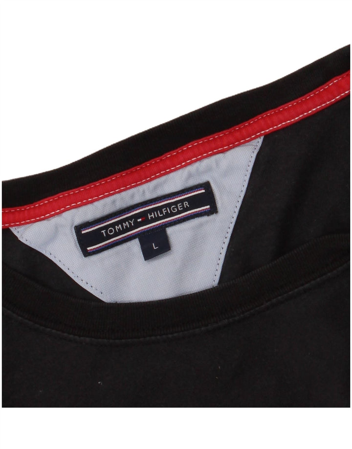 Tommy Hilfiger Herren-T-Shirt mit Grafik, Größe L, Schwarz