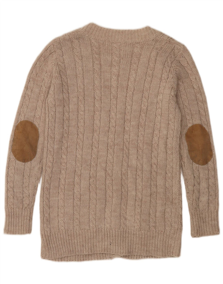 Zara Damen Strickjacke UK 14 Medium Beige Acryl