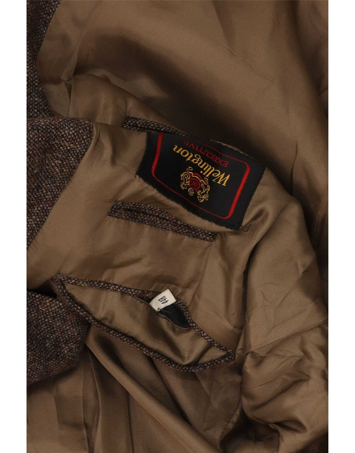 Wellington Herren-Blazer mit 2 Knöpfen, UK 44, 2XL, braune Schurwolle